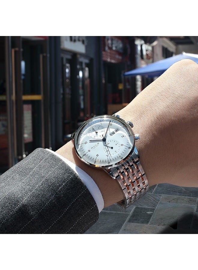 FEICE Men’s Automatic Mechanical Watch with Curved Glass & Stainless Steel Strap for Business and Daily Wear - Image 4